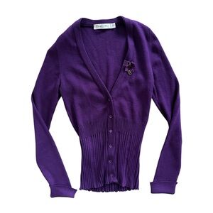 Christian Dior rhinestone charm knit cardigan